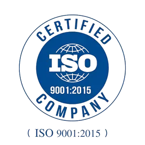 ISO 9001:2015 certification logo for a company's Quality Management System (QMS).