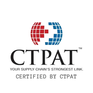 CTPAT (Customs-Trade Partnership Against Terrorism) certification logo: A U.S. Customs and Border Protection program for supply chain security.
