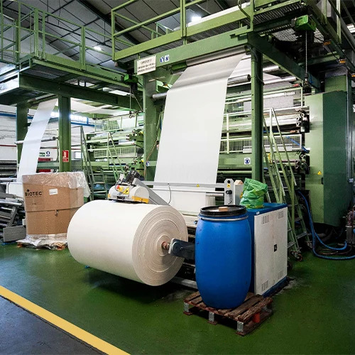 At Hilton Enterprises, the fabric inspection and winding machine is used for rigorous quality control, ensuring defect-free material and preparing precisely dimensioned rolls for subsequent processes or shipping.