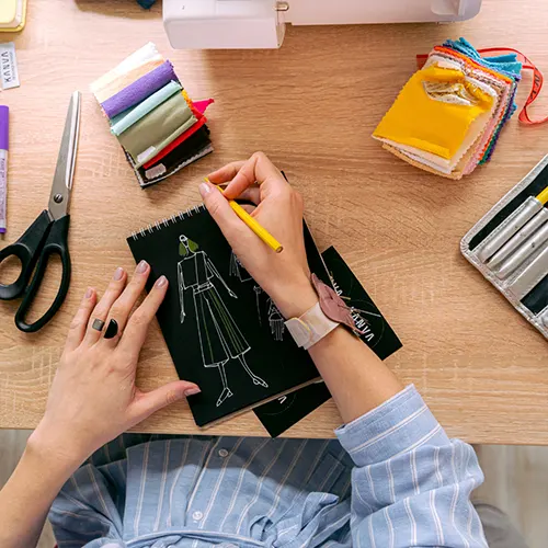 labeled clothing designing.