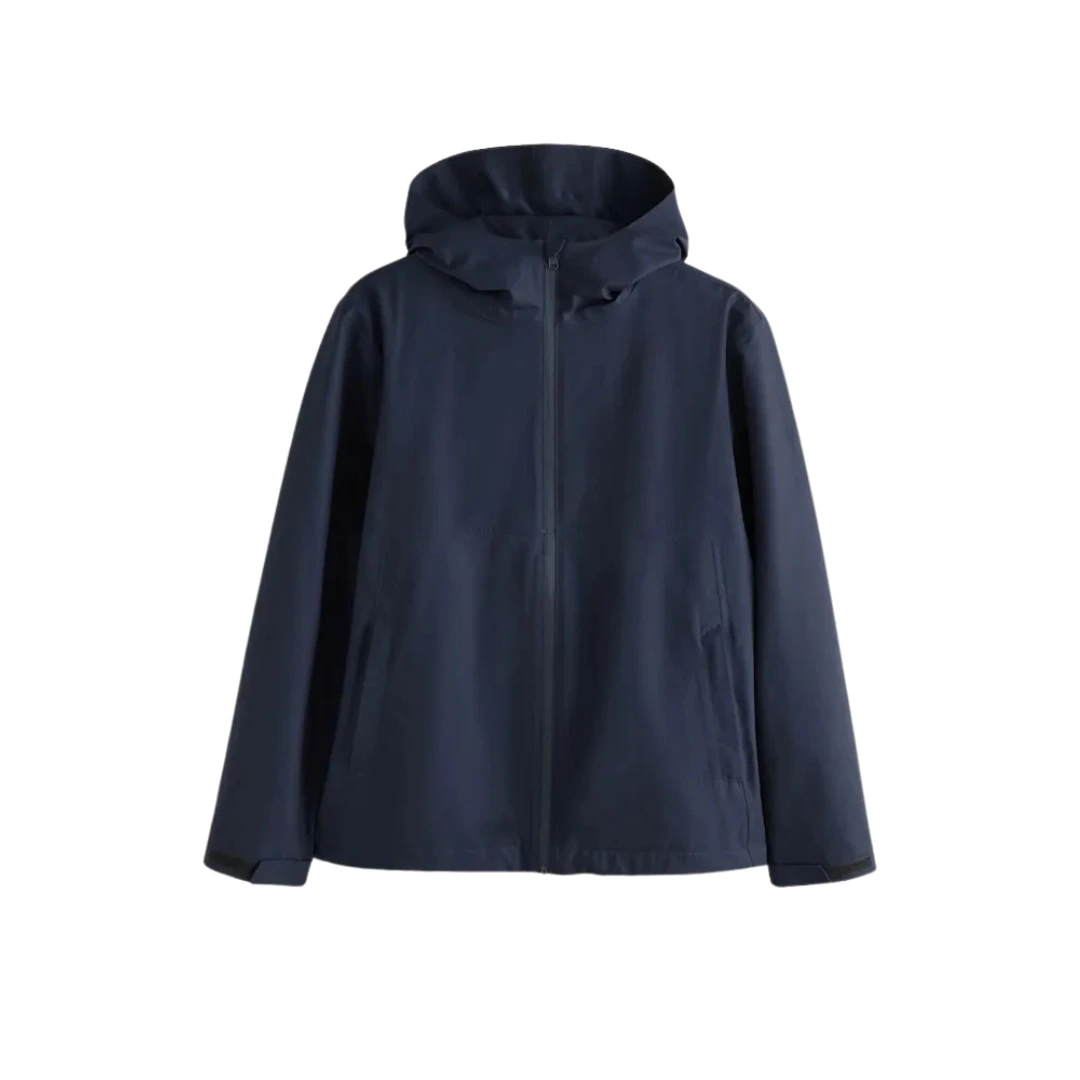 Men's Waterproof Hooded Rain Jacket (Navy Blue)