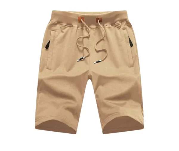 Men’s Relaxed Fit Elastic Waist Shorts (Sand)