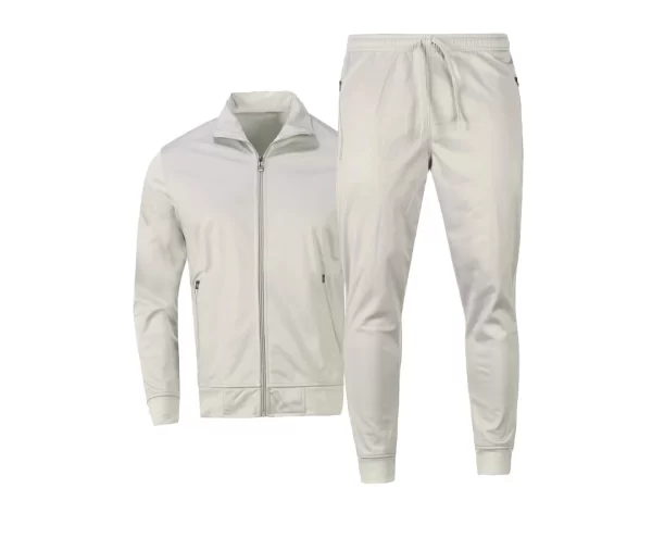 Men's Classic Solid Jogger Tracksuit (Off-White)