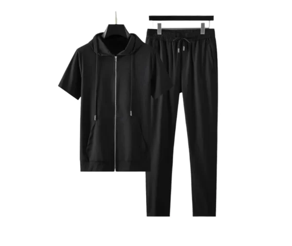 Men's Slim-Fit Tracksuit Bottoms (Black)