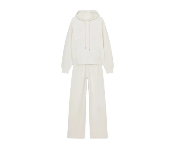 Women's Cream Wide Leg Tracksuit Set