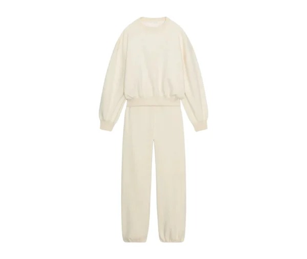 Women's Cream Relaxed Fit Sweatshirt & Joggers Set