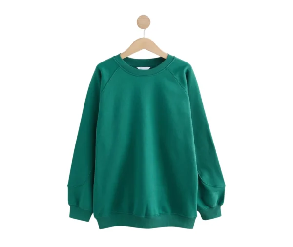 Women’s Green Longline Crew Sweatshirt