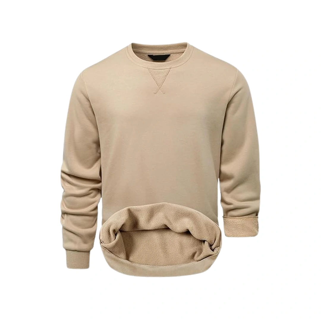 Men’s Warm Lined Sweatshirt (Beige)