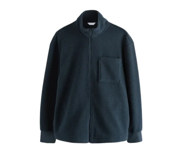 Men’s Full Zip Fleece Hoodie (Navy Blue)