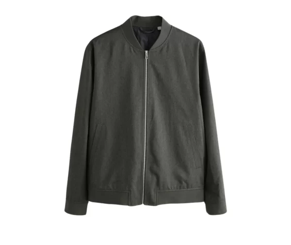 Smart Casual Full-Zip Bomber (Dark Charcoal)