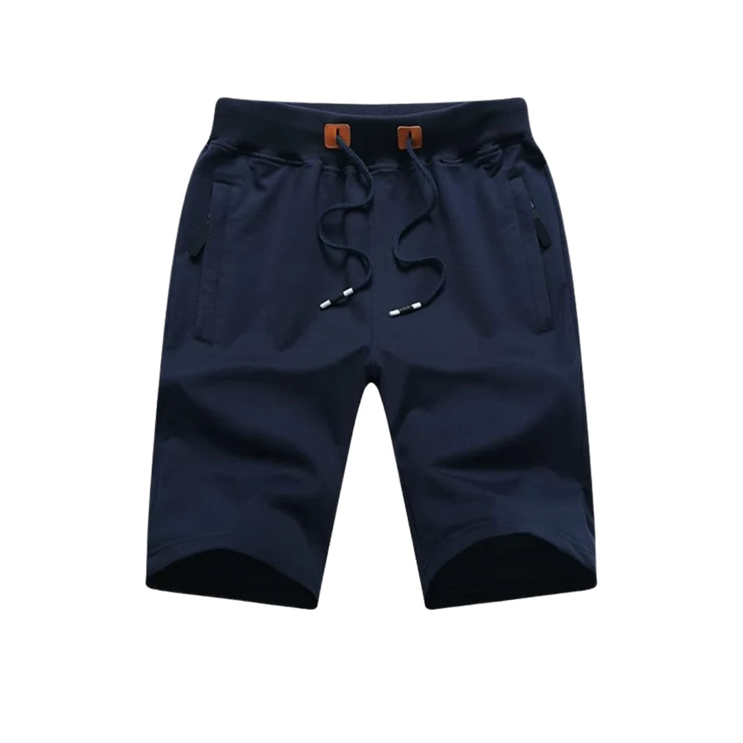 Casual Elastic Waist Shorts (Navy Blue)
