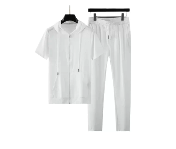 Men's Slim-Fit Tracksuit Bottoms (White)