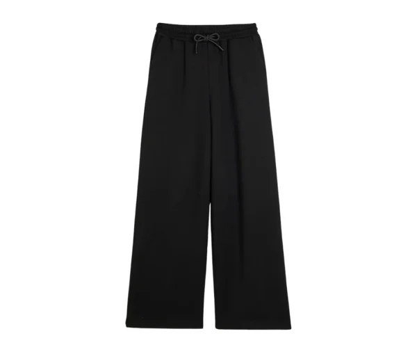 Women's Wide Leg Cropped Trousers (Black)
