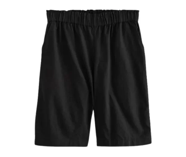 Women’s Black Cotton Bermuda Shorts