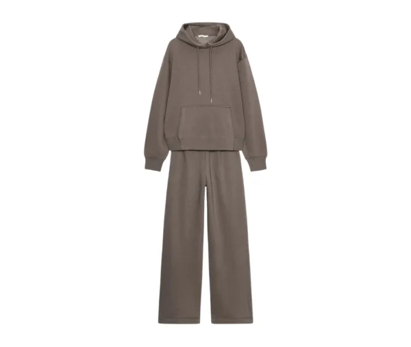 Women's Brown Wide Leg Tracksuit Set