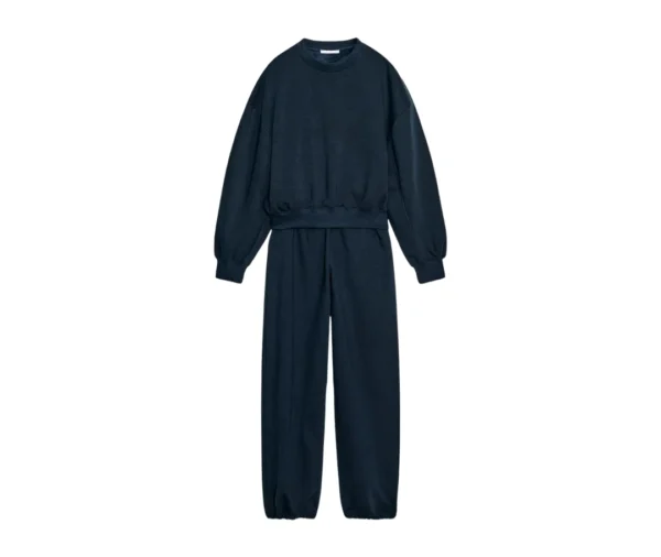 Women's Dark Navy Blue Relaxed Fit Sweatshirt & Joggers Set