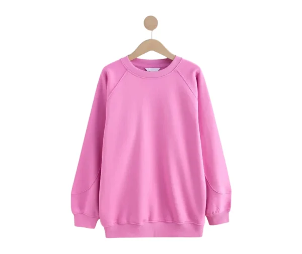 Women’s Pink Longline Crew Sweatshirt