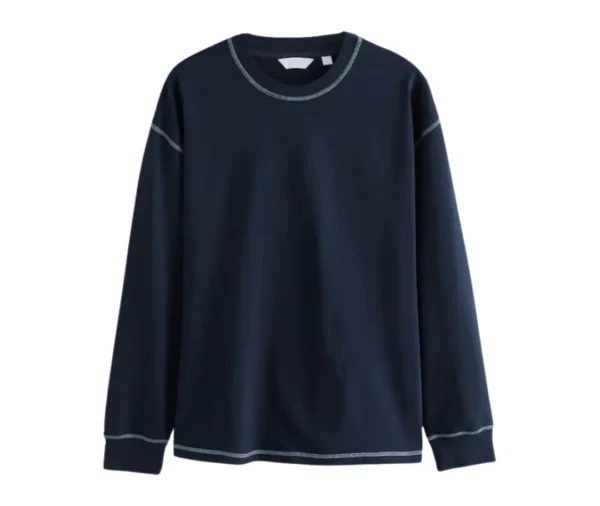 Men’s Heavyweight Long Sleeve T-Shirt (Navy Blue)