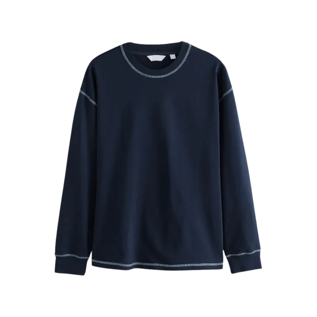 Men’s Heavyweight Long Sleeve T-Shirt (Navy Blue)