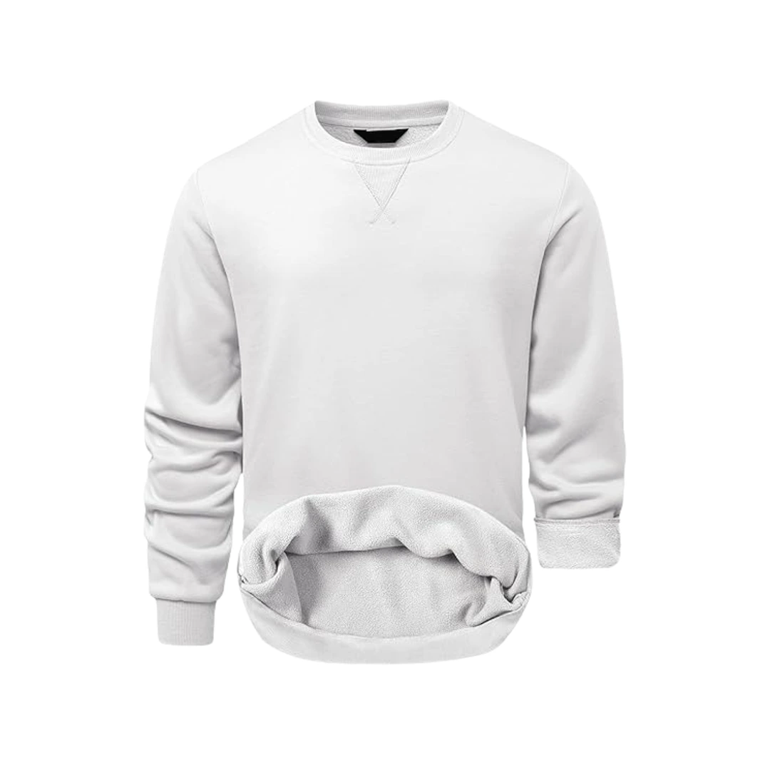 Men’s Warm Lined Sweatshirt (White)