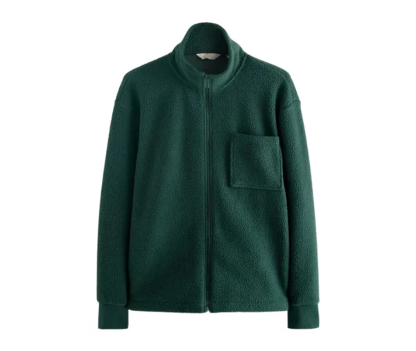 Men’s Full Zip Fleece Hoodie (Dark Green)