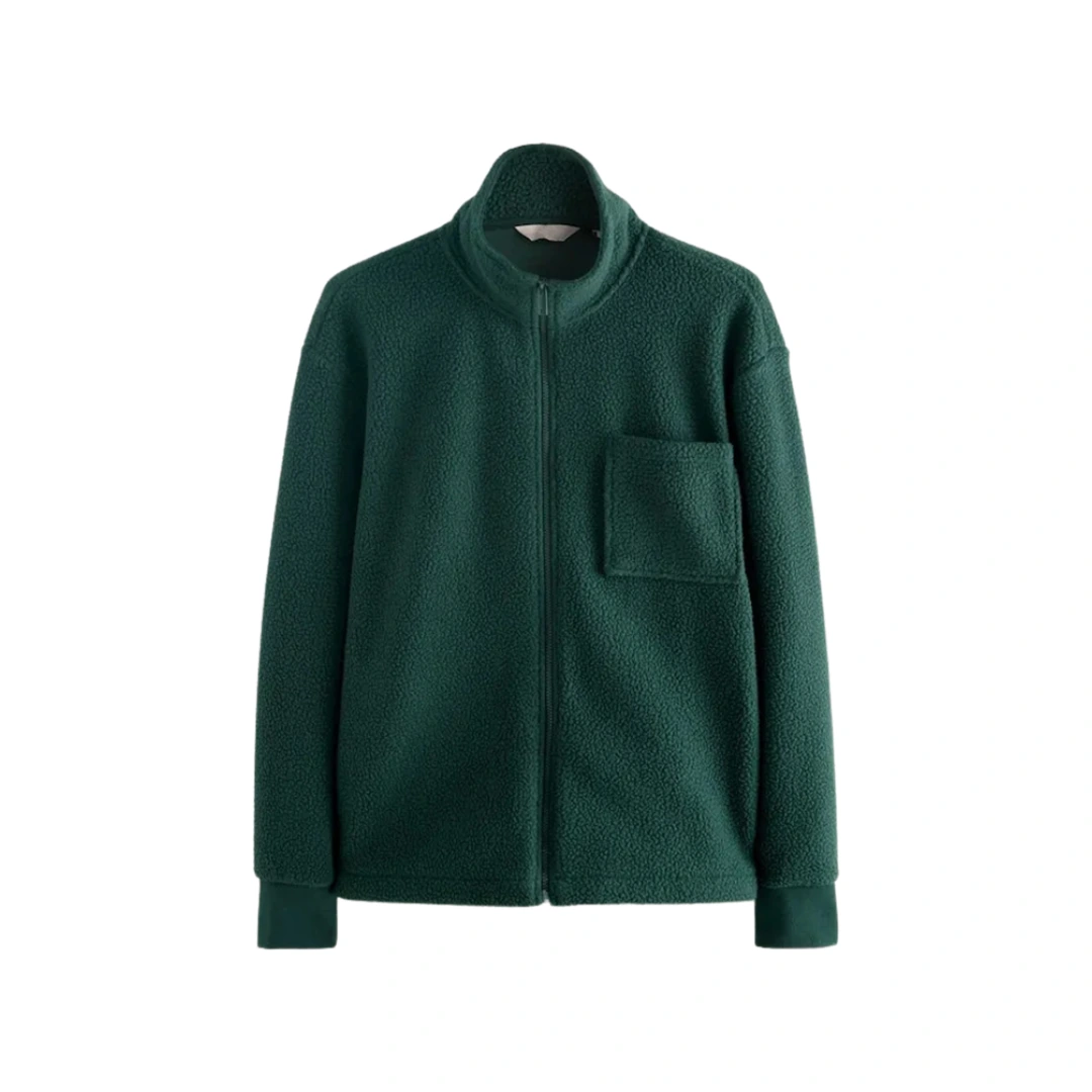 Men’s Full Zip Fleece Hoodie (Dark Green)