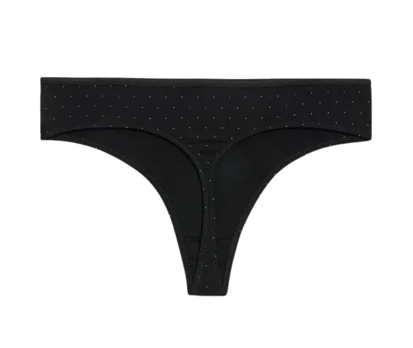 Printed No-Show Thong (Black)