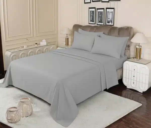 Light Grey Plain Bedsheet Set