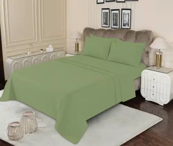 Light Green Plain Bedsheet Set