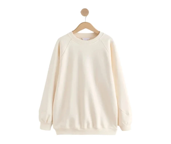 Women’s Cream Longline Crew Sweatshirt