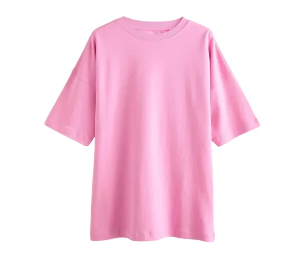 Women’s Heavyweight Longline T-Shirt (Pink)