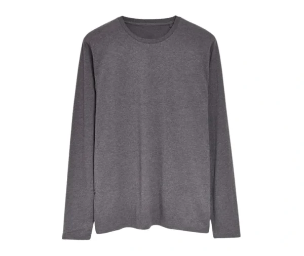 Men’s Long Sleeve Crew Neck T-Shirt (Charcoal)