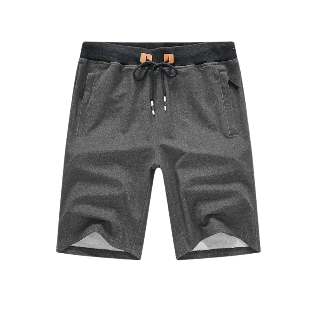 Casual Elastic Waist Shorts (Charcoal)