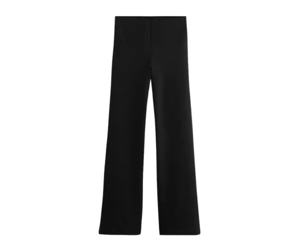 Women’s Black Cropped Wide-Leg Trousers
