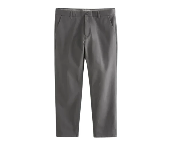 Men's Straight Fit Stretch Chinos (Grey)