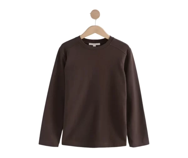Women’s Heavyweight Long Sleeve T-Shirt (Brown)