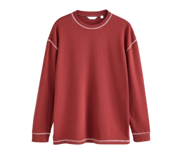 Men’s Heavyweight Long Sleeve T-Shirt (Red)