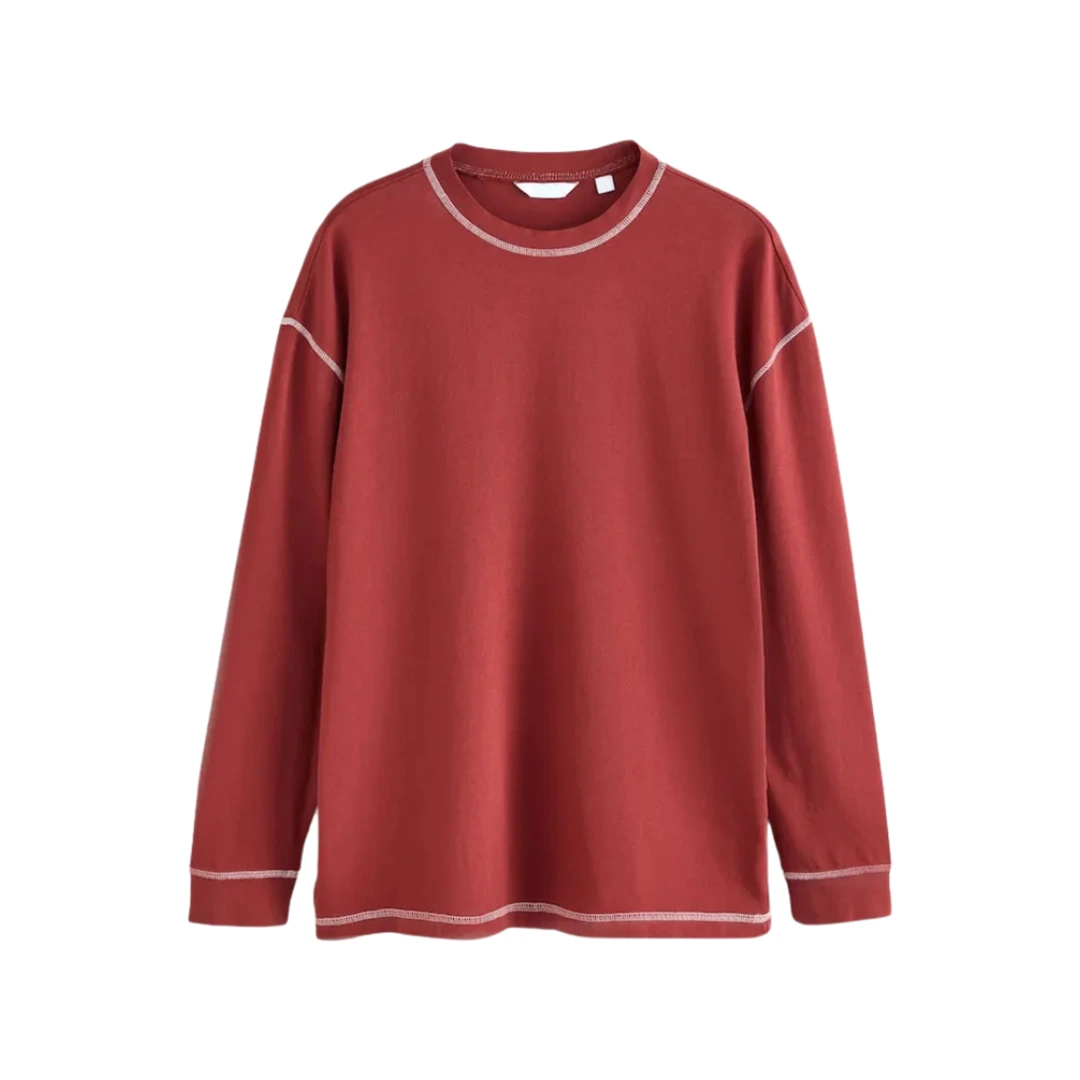 Men’s Heavyweight Long Sleeve T-Shirt (Red)