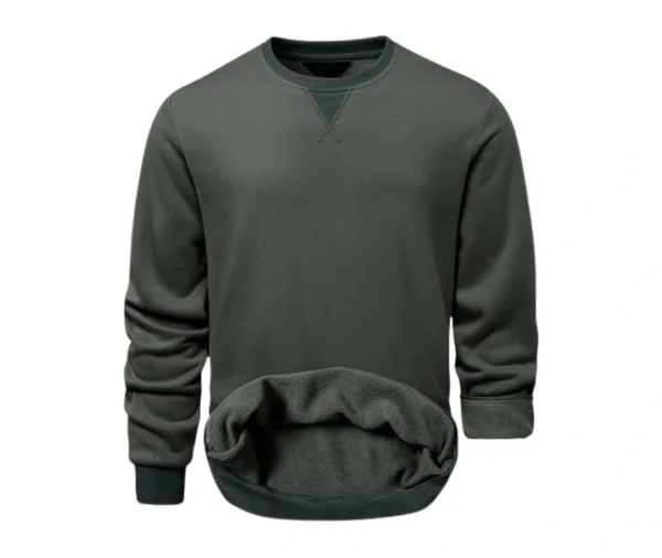 Men’s Warm Lined Sweatshirt (Olive Green)