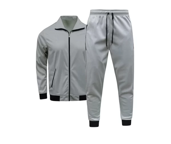 Men's Classic Solid Jogger Tracksuit (Light Grey)