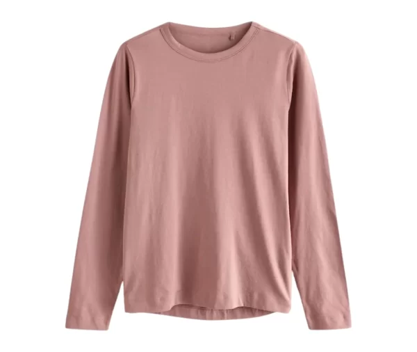 Women’s Cotton Long Sleeve T-Shirt (Light Pink)