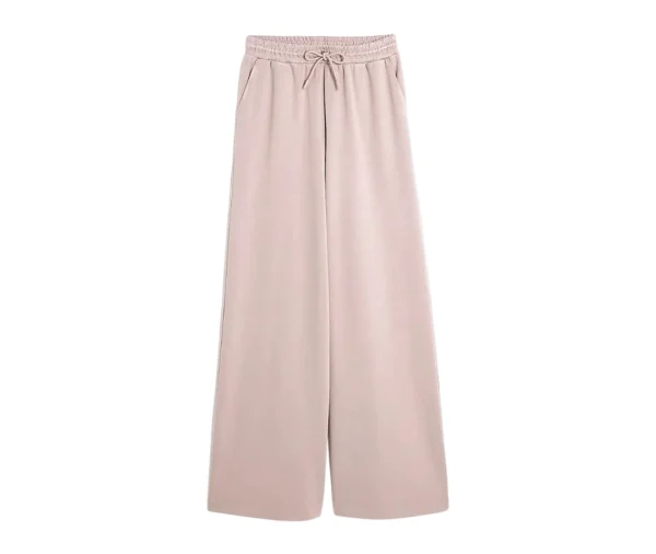 Women's Wide Leg Cropped Trousers (Beige)