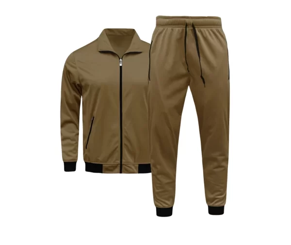 Men's Classic Solid Jogger Tracksuit (Olive Green)
