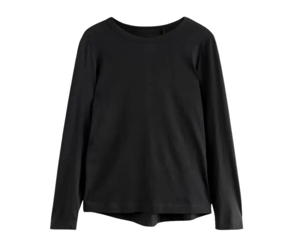 Women’s Cotton Long Sleeve T-Shirt (Black)