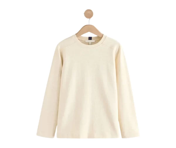 Women’s Heavyweight Long Sleeve T-Shirt (Cream)