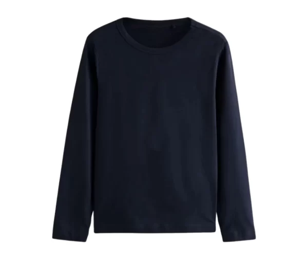 Women’s Cotton Long Sleeve T-Shirt (Navy Blue)