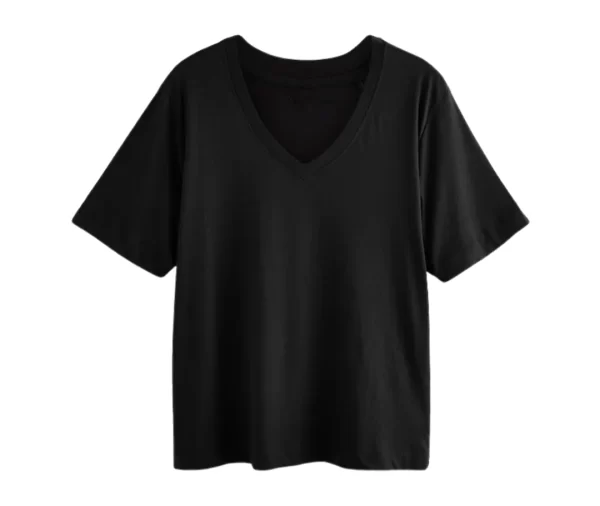 Women’s Cotton V-Neck T-Shirt (Black)