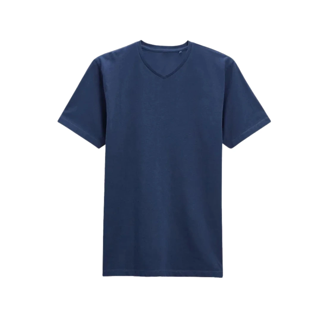Men’s Regular Fit V-Neck T-Shirt (Navy Blue)