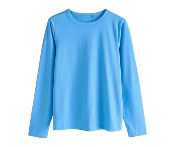 Women’s Cotton Long Sleeve T-Shirt (Sky Blue)