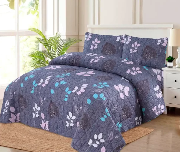 7 Pcs Printed Modern Botanical Leaf Comforter Set